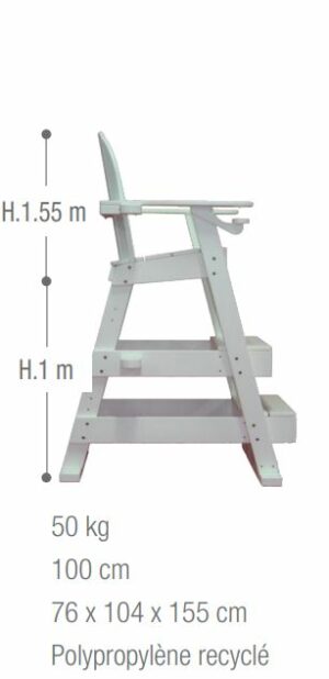 Chaise de surveillance polypropylène – 2, Non